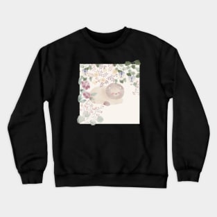 Lion Sleeping among wild flowers Crewneck Sweatshirt